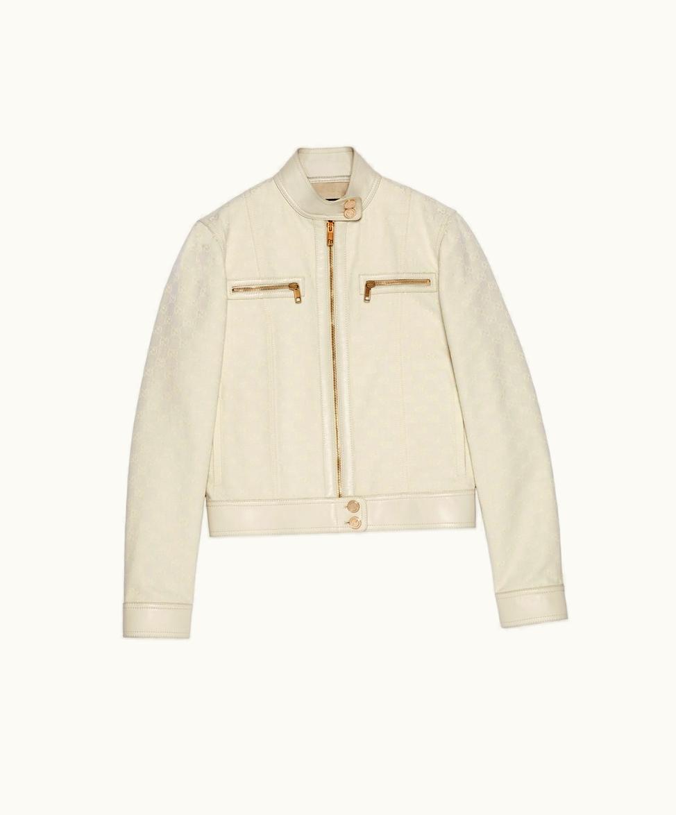 Gucci GG Canvas Jacket Ivory And Beige