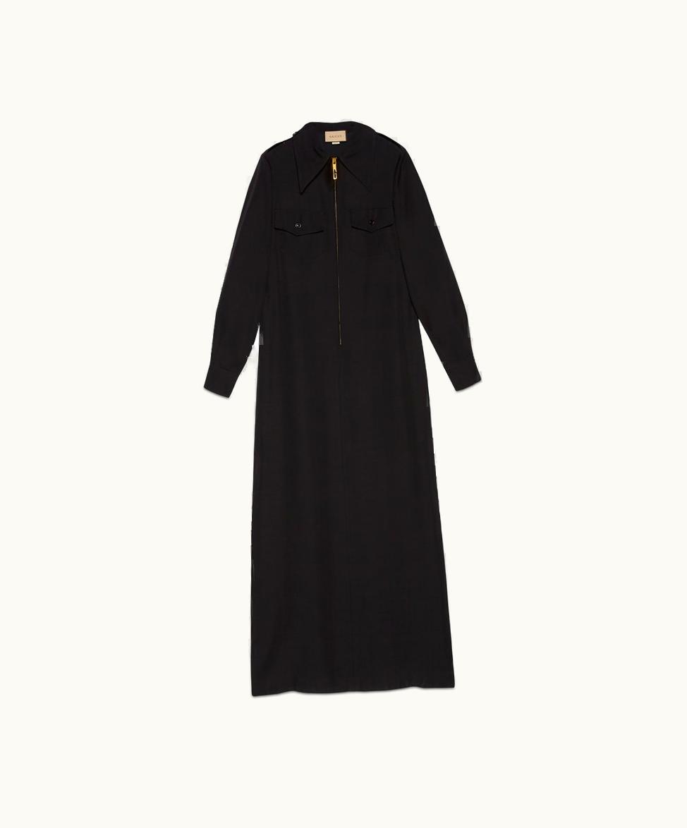 Gucci Viscose Silk Maxi Dress With Belt Black
