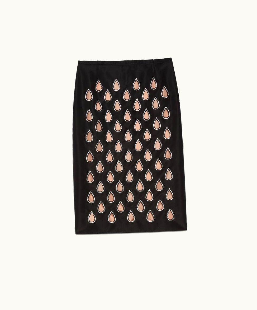 Gucci Silk Skirt With cut-out Details Light Pink And Black