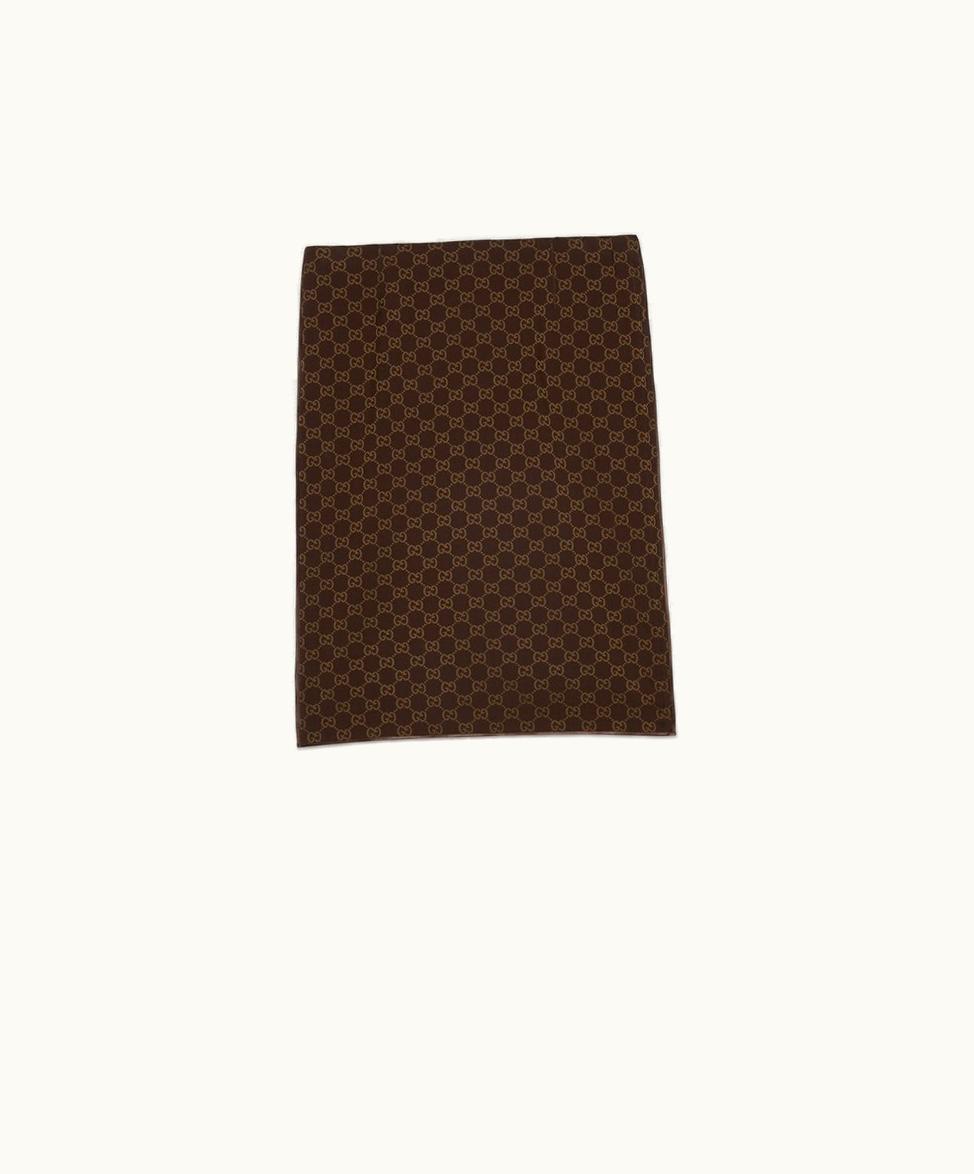 Gucci GG Viscose Skirt Dark Brown And Camel