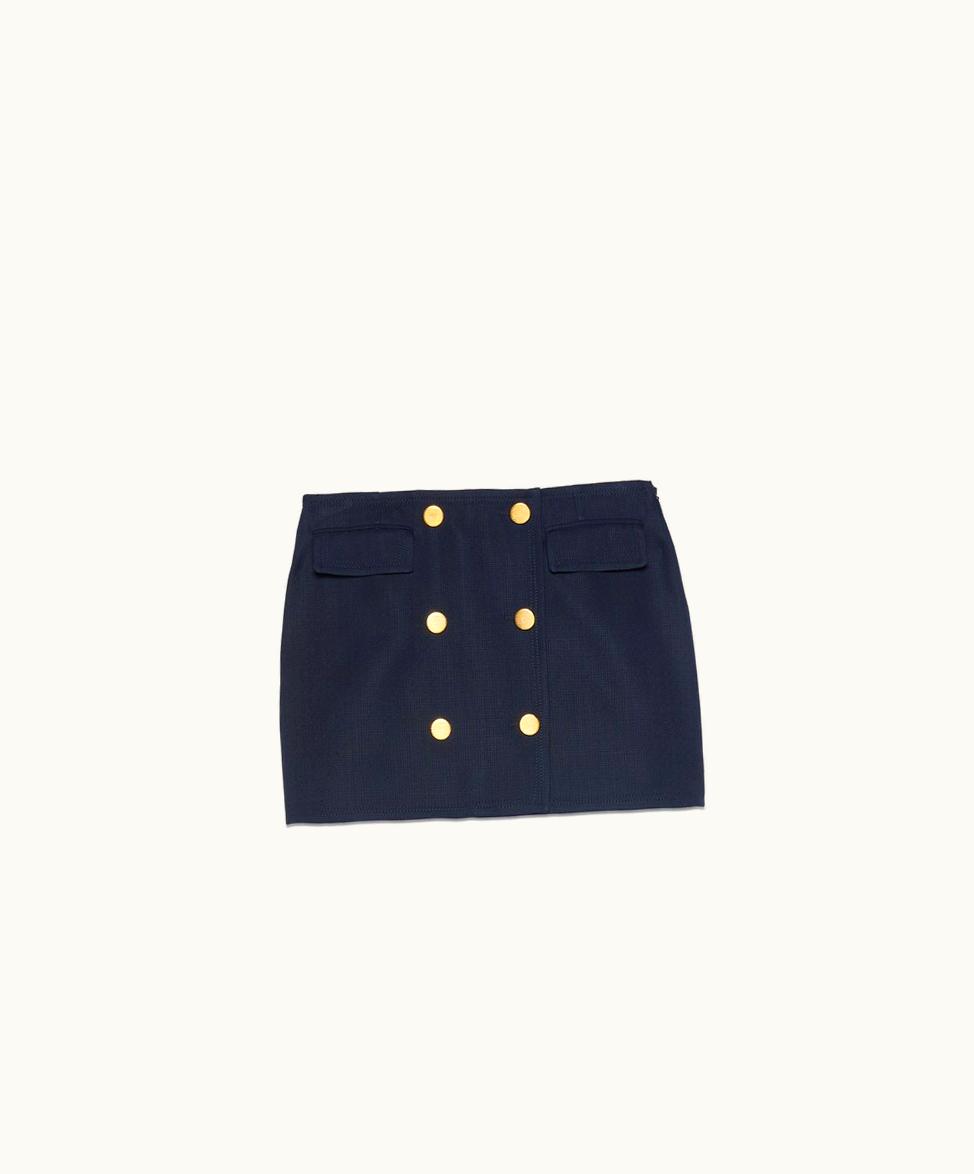 Gucci Viscose Skirt With Button Detail Dark Blue