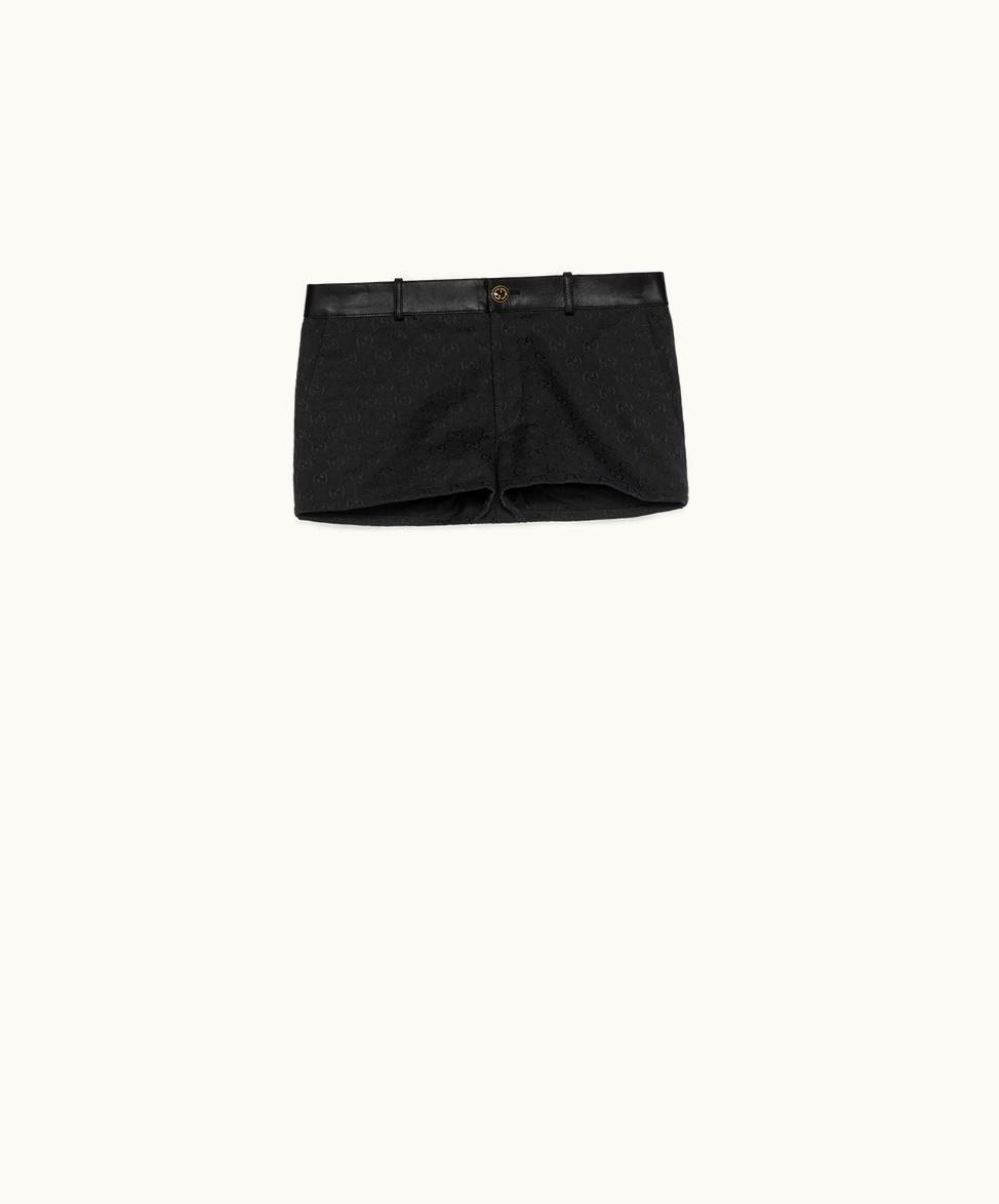 Gucci Gucci GG Canvas And Leather Shorts Black