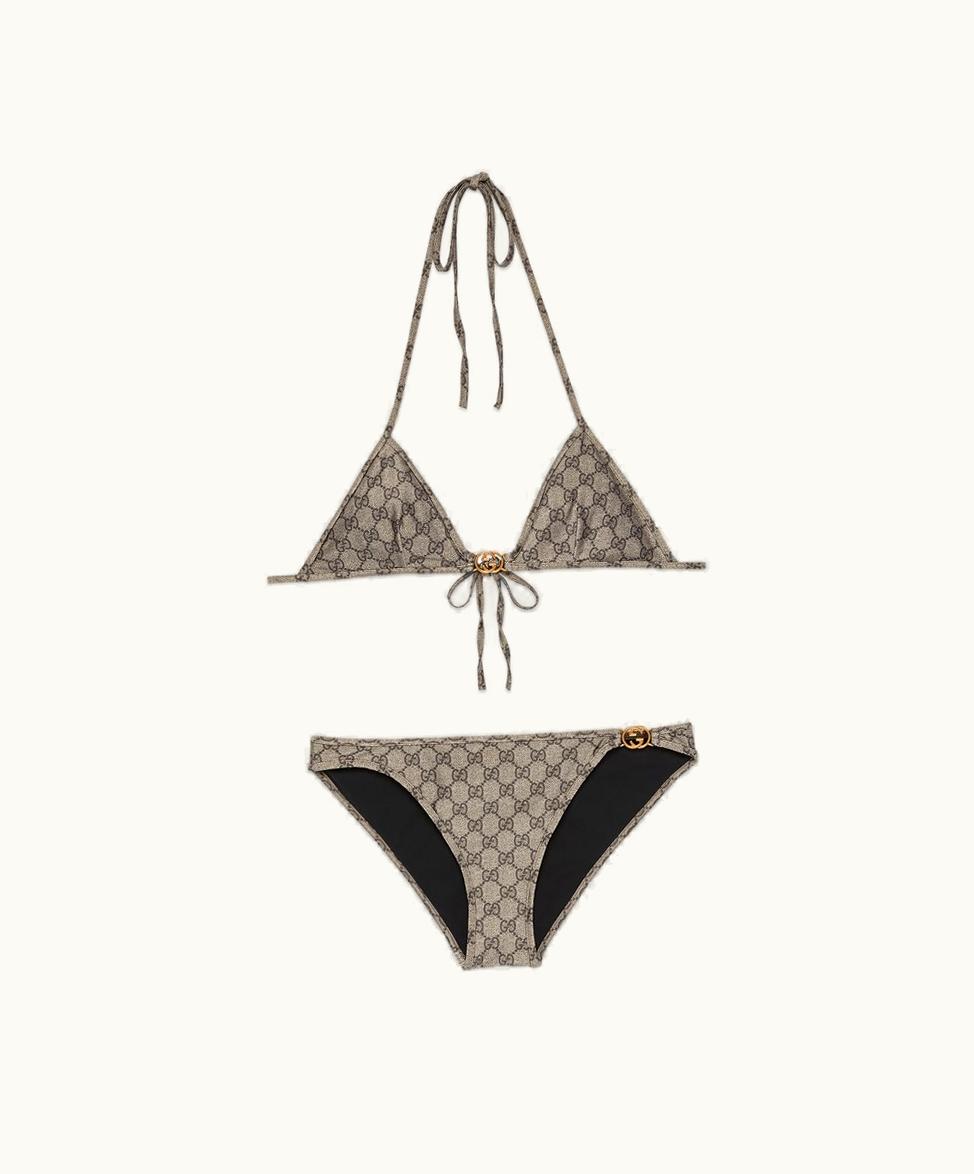 Gucci Gucci GG Stretch Jersey Bikini Beige And Ebony
