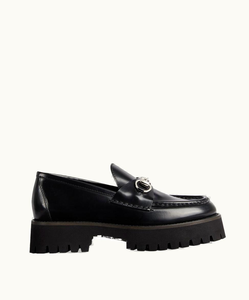 Gucci Gucci Lug Sole Horsebit Loafer Black Leather