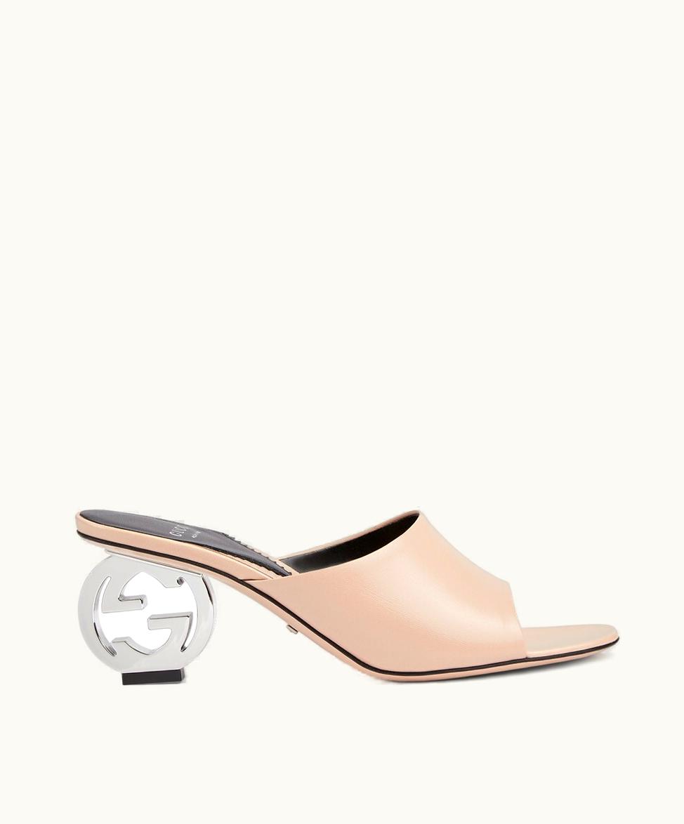 Gucci Gucci Women's Interlocking G Heel Sandal Light Pink Leather