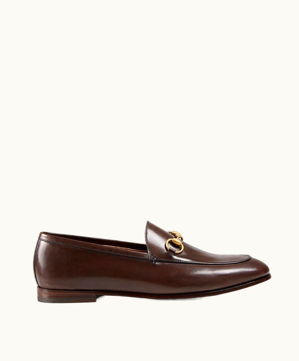 Gucci Gucci Jordaan Horsebit Loafer Dark Brown Leather