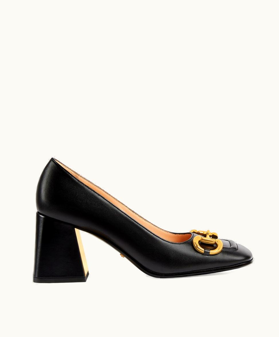 Gucci Gucci Women's mid-heel Pump With Horsebit Black Leather