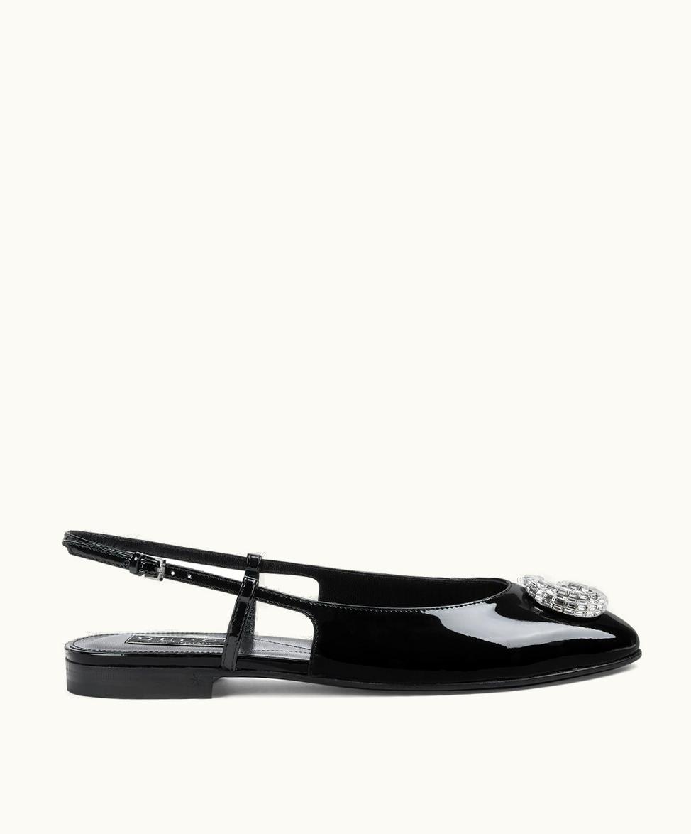 Gucci Gucci Women's Ballerina With Double G Black Patent Leather