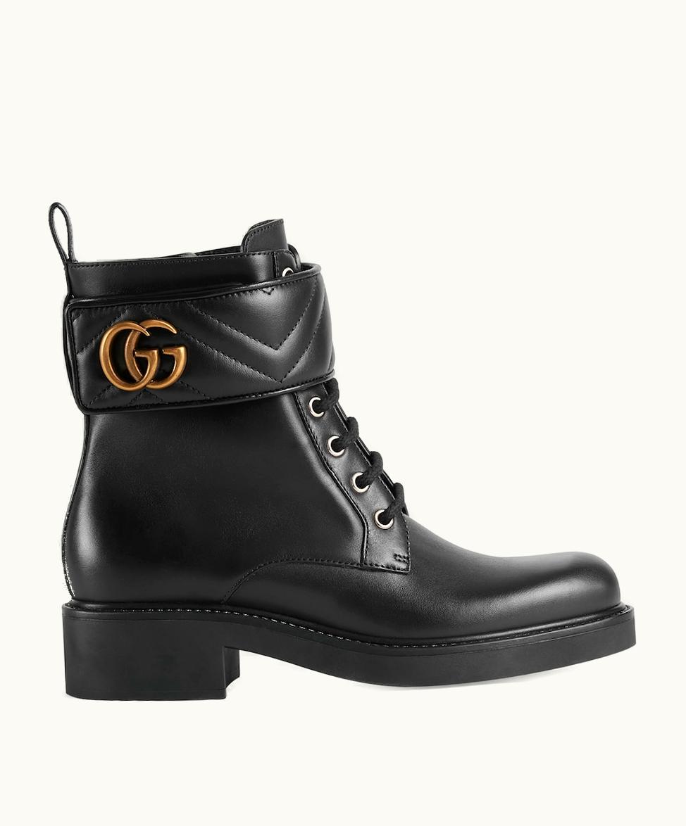 Gucci Gucci Women's Ankle Boot With Double G Black Leather