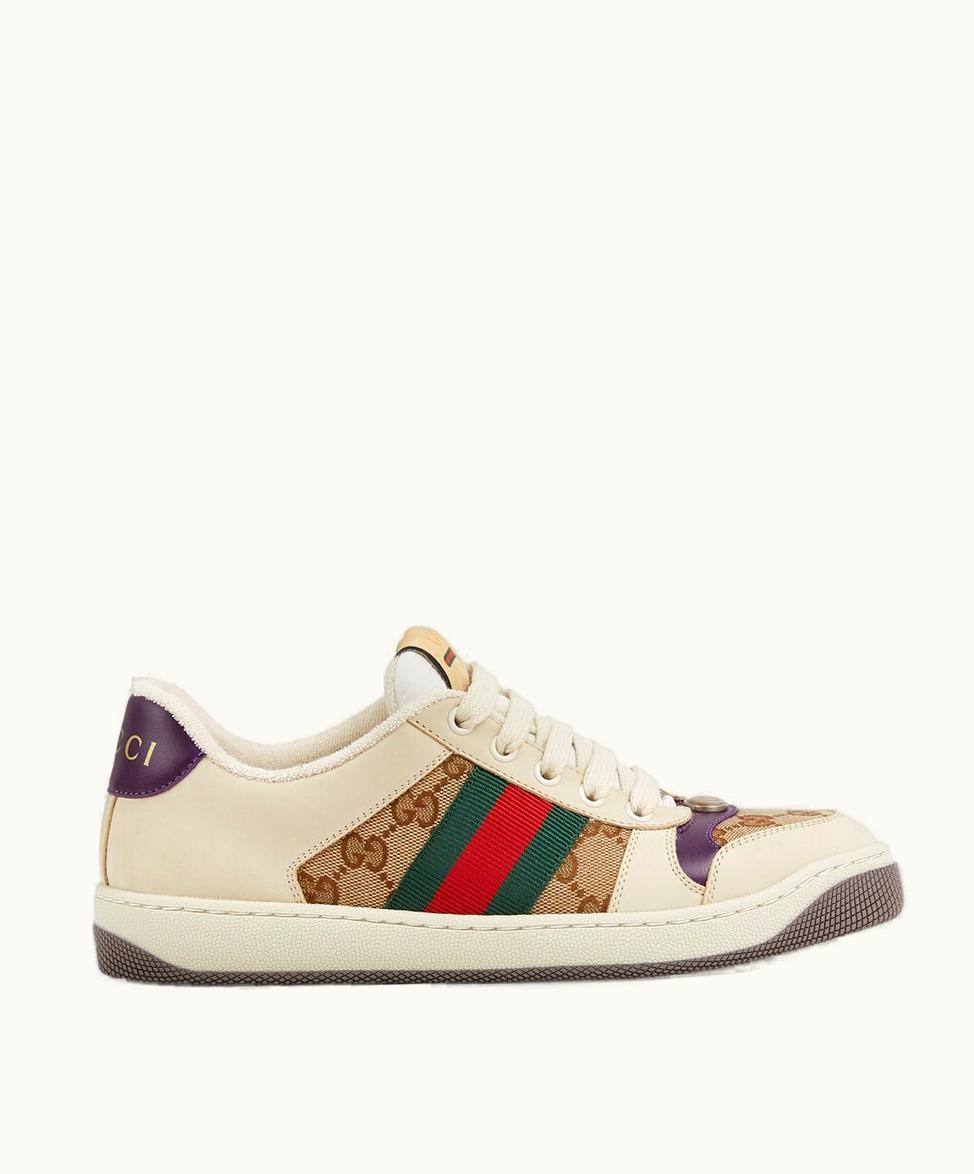 Gucci Gucci Women's Screener GG Trainer Beige And Ebony GG Canvas