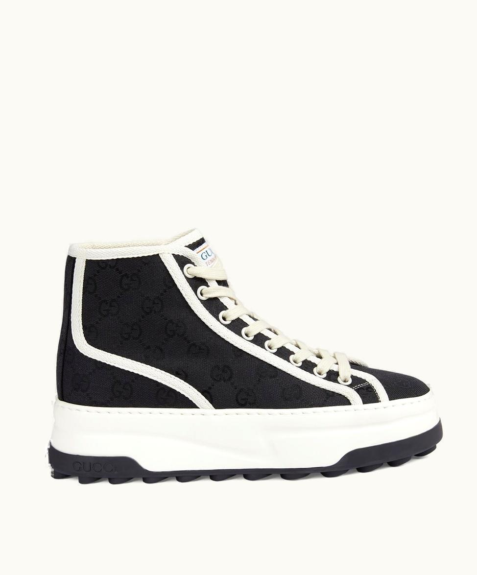Gucci Gucci Women's GG High Top Trainer Black GG Canvas