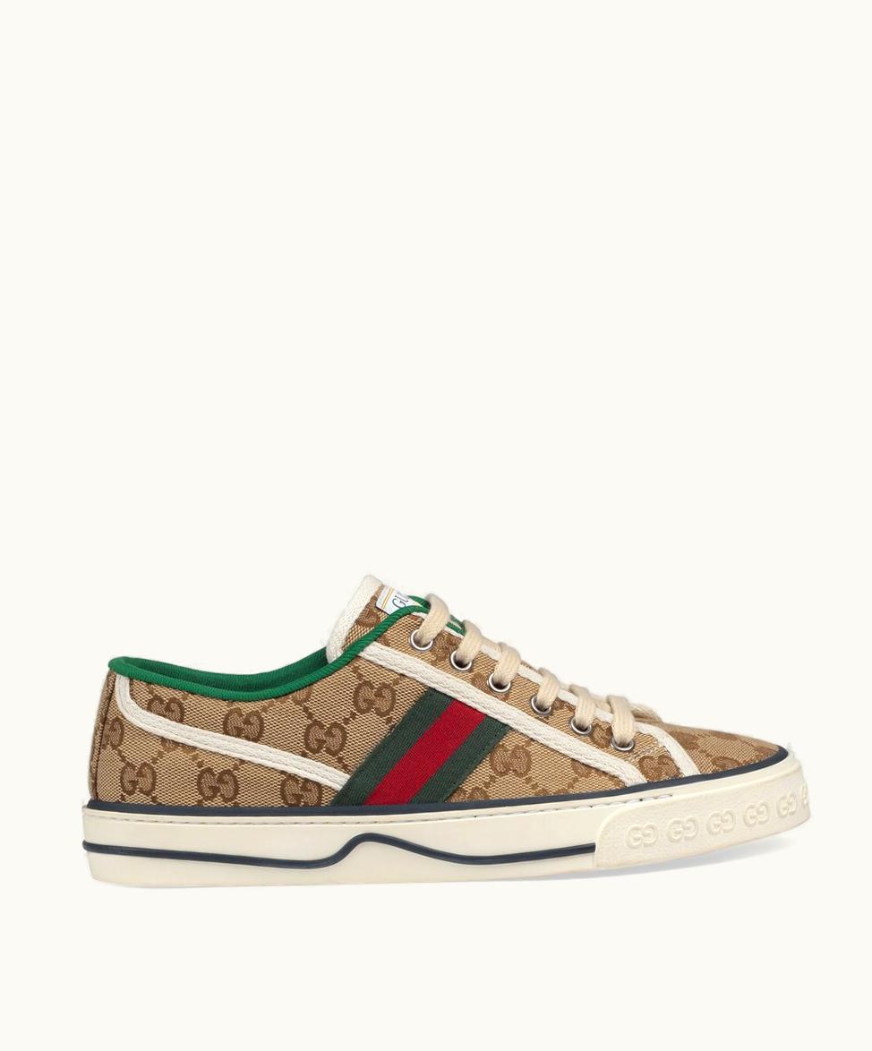Gucci Women's GG Gucci Tennis 1977 Trainer Beige / Ebony Original GG Canvas