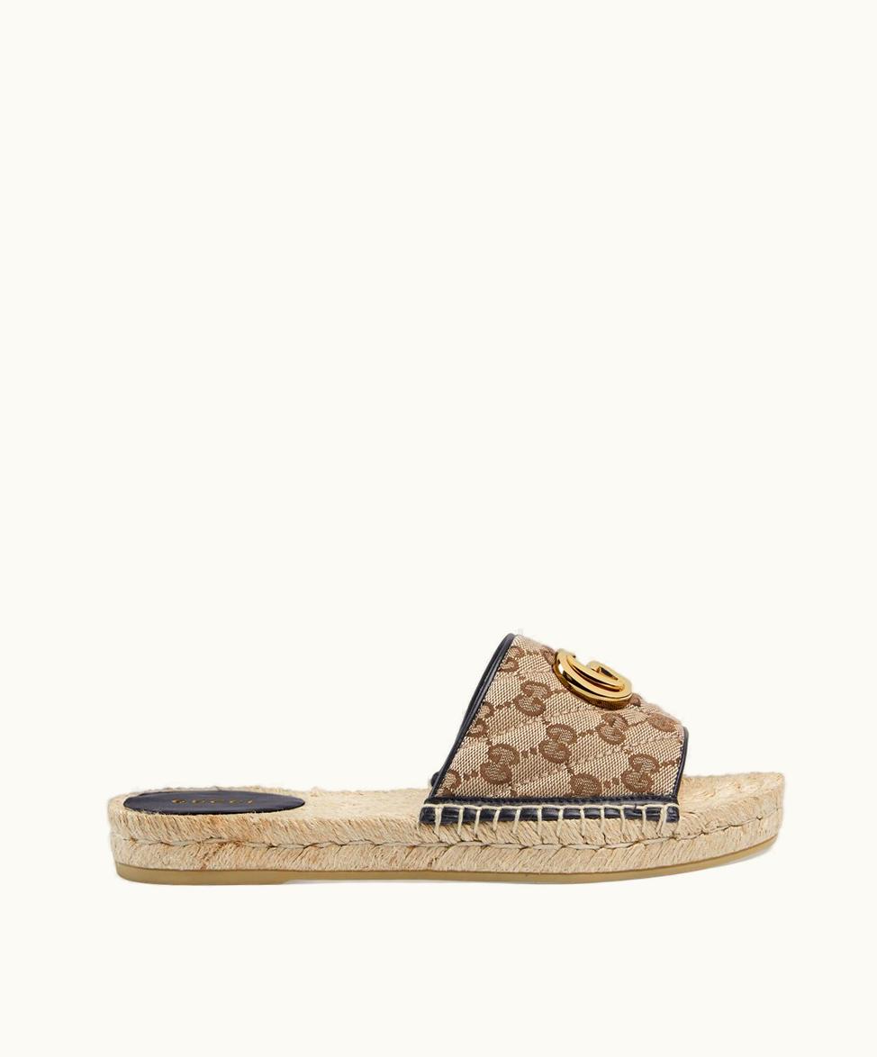 Gucci Gucci Women's GG Matelassé Canvas Espadrille Sandal Original GG Canvas / Black
