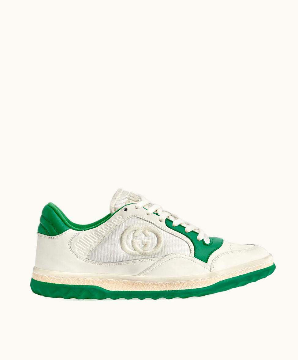 Gucci Gucci Women's Mac80 Trainers Off White And Green Leather