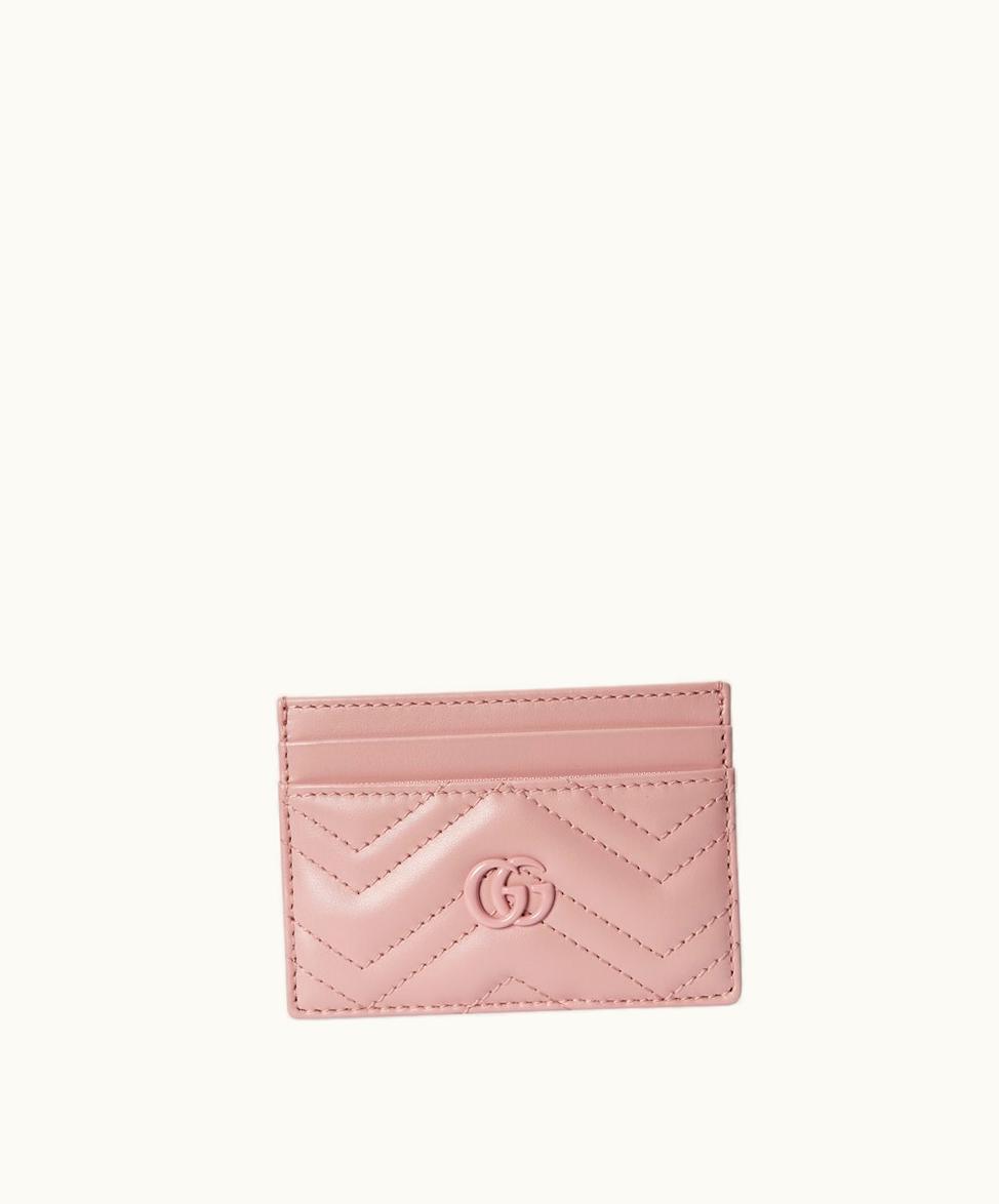 Gucci Gucci GG Marmont Matelassé Card Case Light Pink Leather