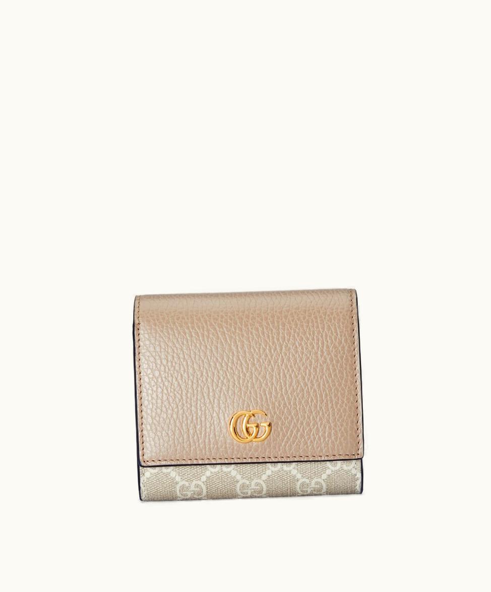 Gucci Gucci GG Marmont Medium Wallet Oatmeal Leather And Supreme