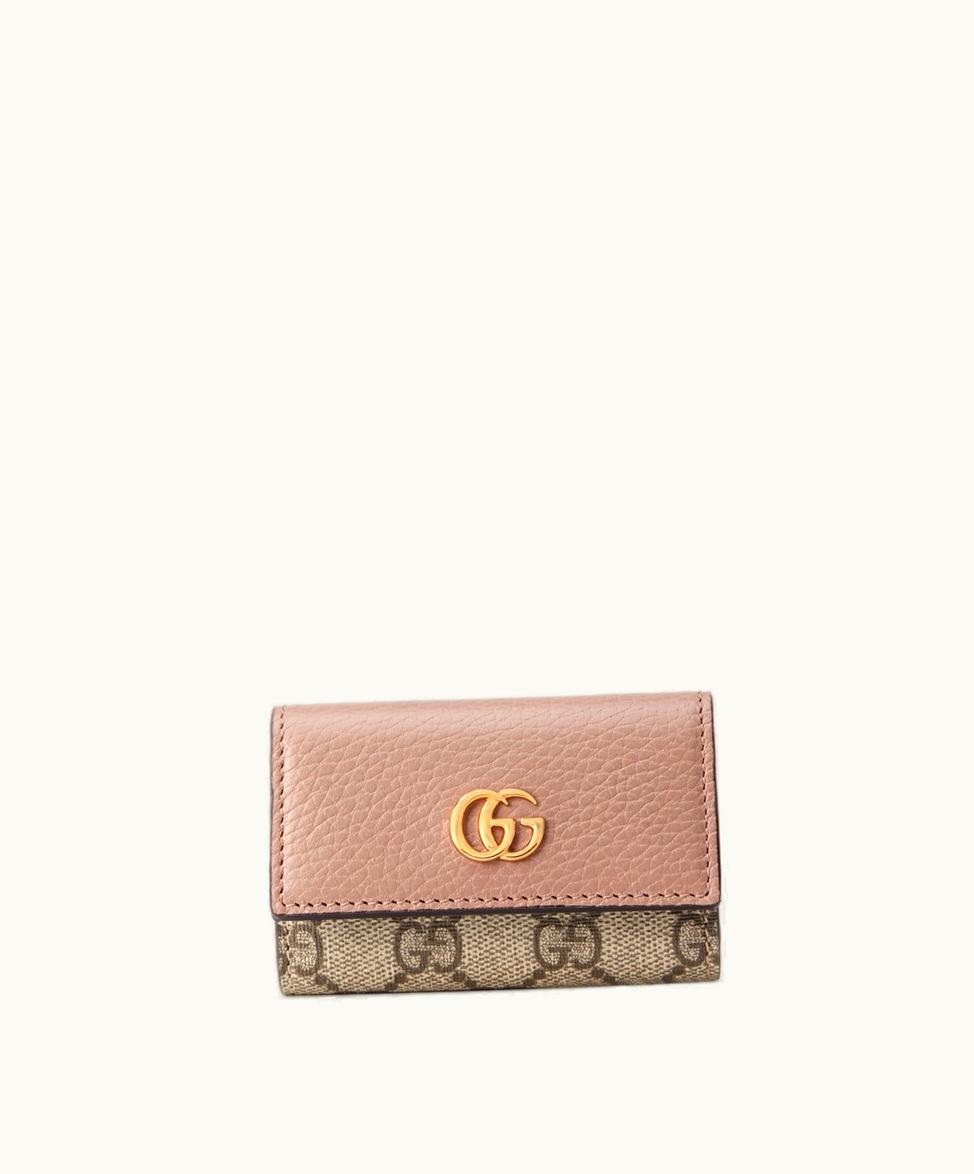Gucci Gucci GG Marmont Leather Key Case Dusty Pink Leather And GG Supreme