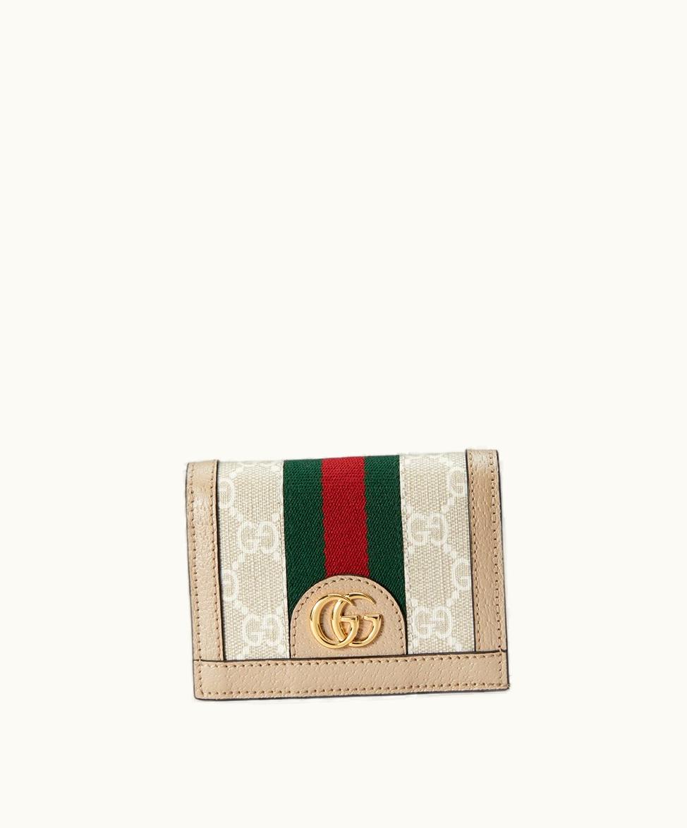 Gucci Gucci Ophidia GG Card Case Wallet Beige And White Supreme
