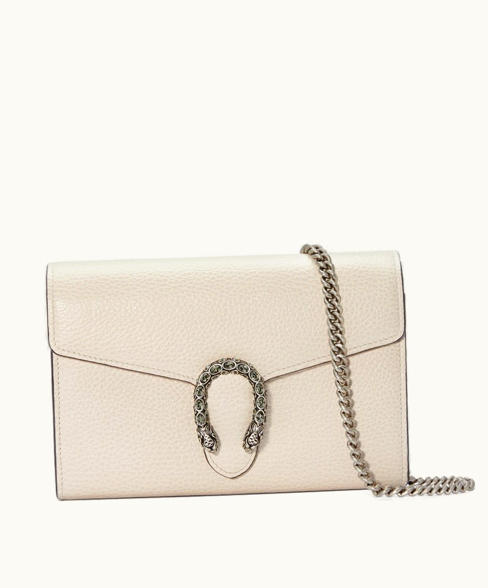 Gucci Gucci Dionysus Mini Leather Chain Bag White Leather