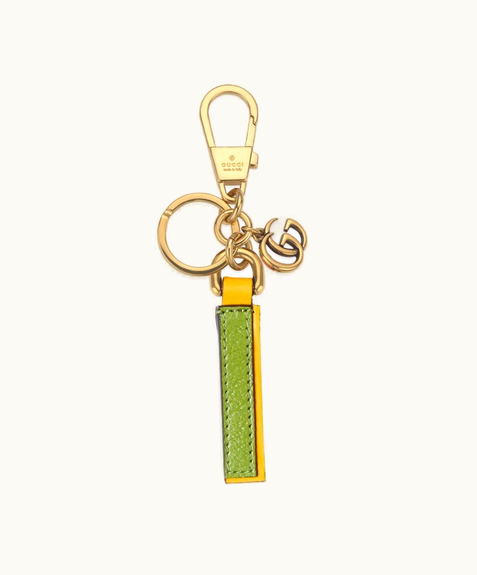 Gucci Gucci Letter I Keychain Green And Yellow Leather