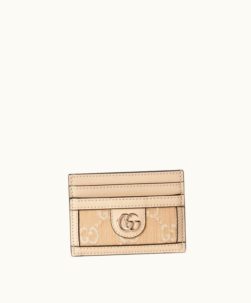 Gucci Gucci Ophidia GG Card Case Light Beige Denim