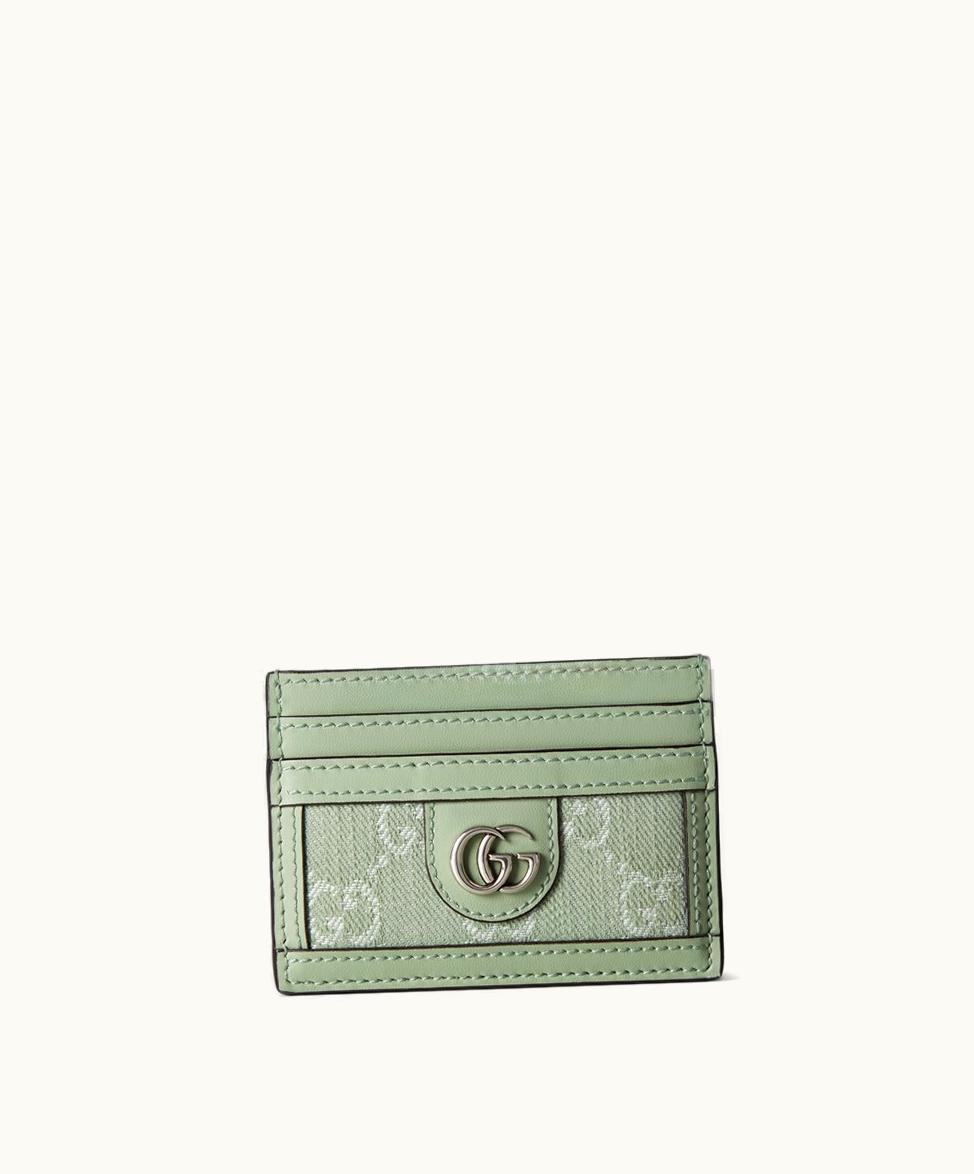 Gucci Gucci Ophidia GG Card Case Pale Green Denim