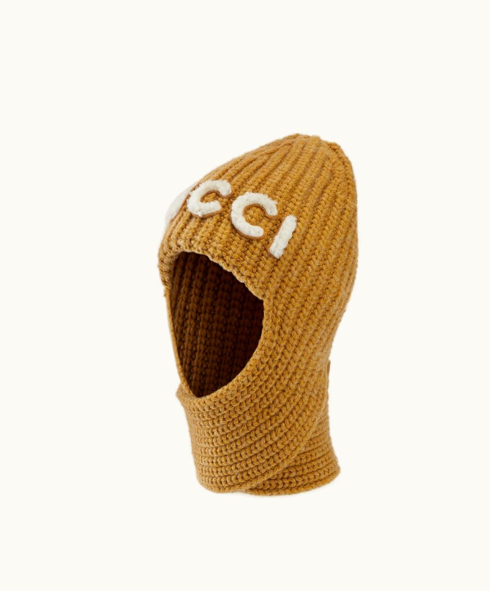 Gucci Gucci Tricot Wool Hat With Long Ear Flaps Camel