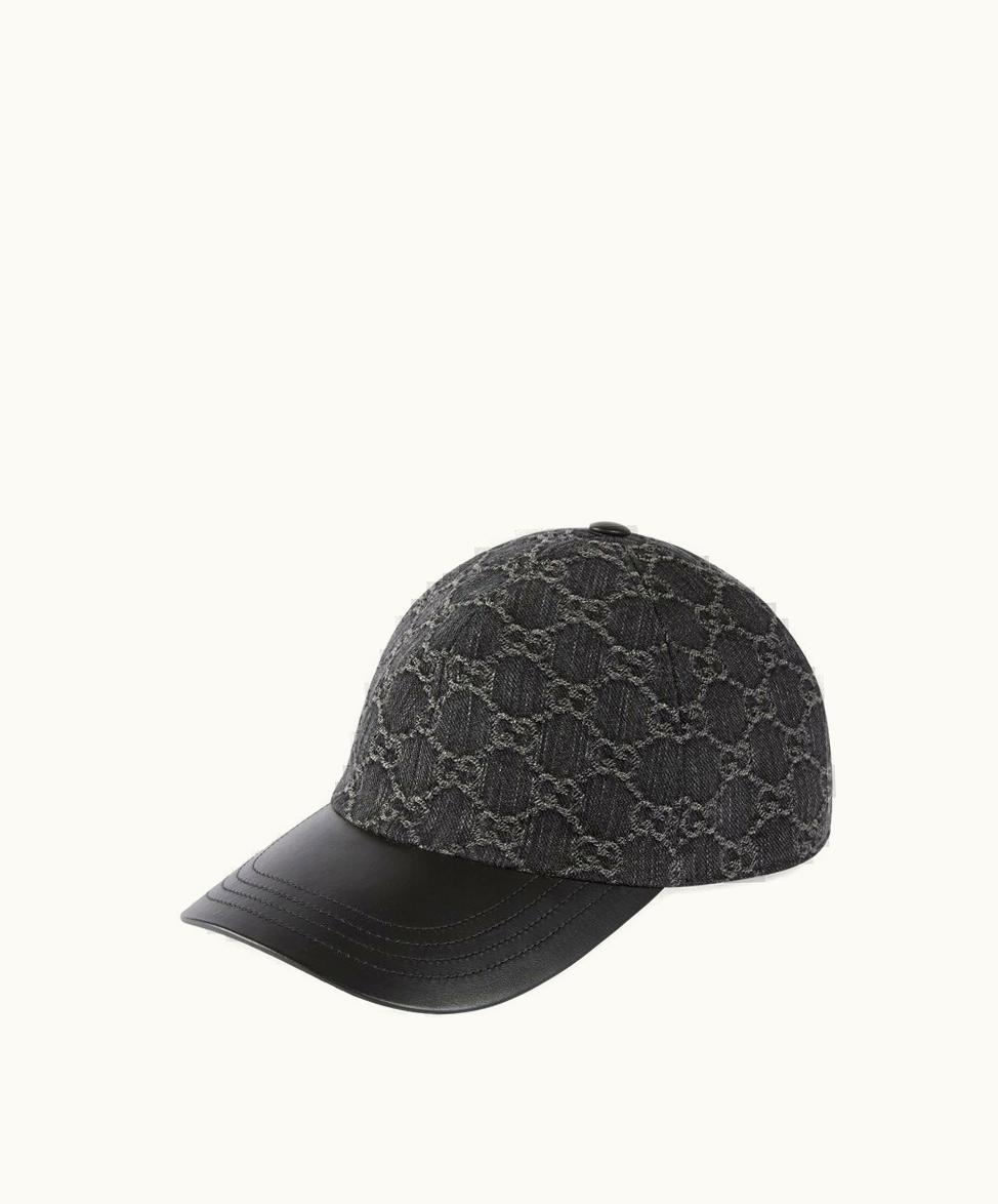 Gucci Gucci GG Denim Baseball Hat Black And Grey