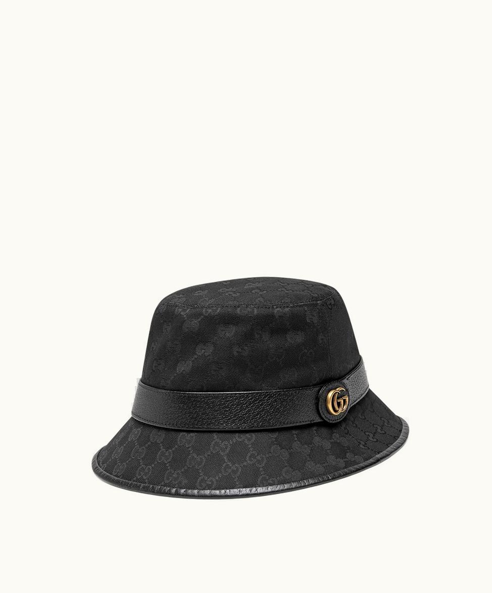 Gucci Gucci GG Canvas Bucket Hat With Double G Black GG Canvas