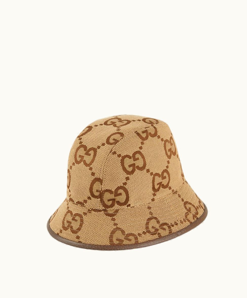 Gucci Gucci Jumbo GG Canvas Bucket Hat Camel And Ebony