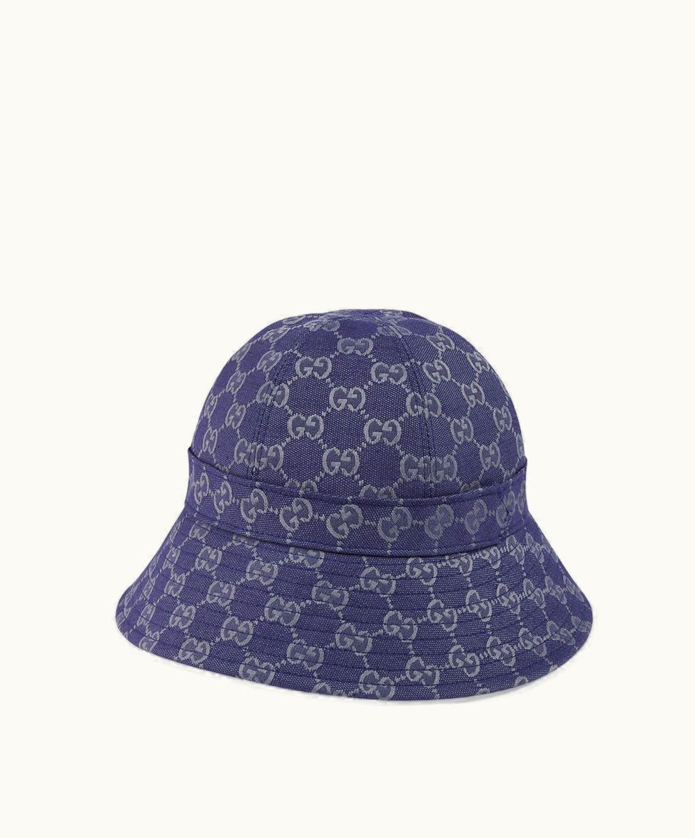 Gucci Gucci GG Canvas Bucket Hat Blue And Grey