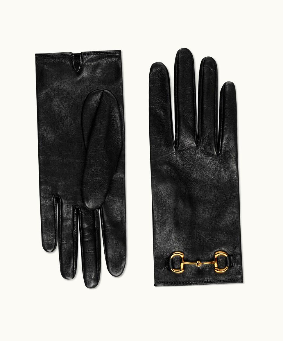 Gucci Gucci Leather Gloves With Horsebit Black Leather