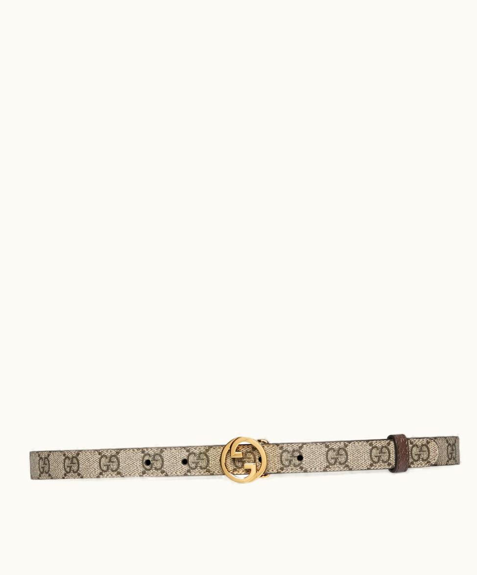 Gucci Gucci Blondie Thin Belt Beige And Ebony Supreme