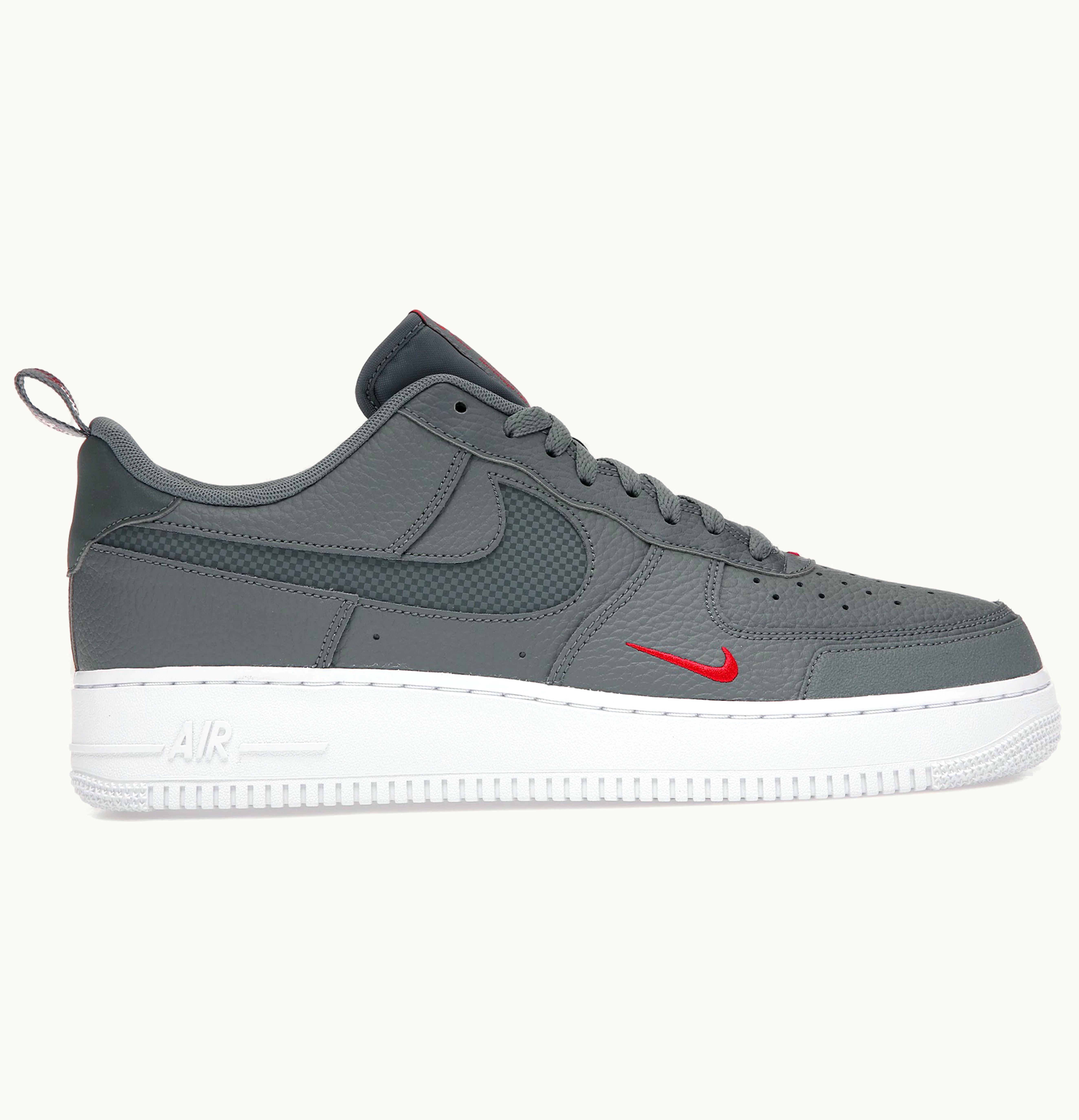 Nike Nike Air Force 1 Low Grey Red Reflective Swoosh