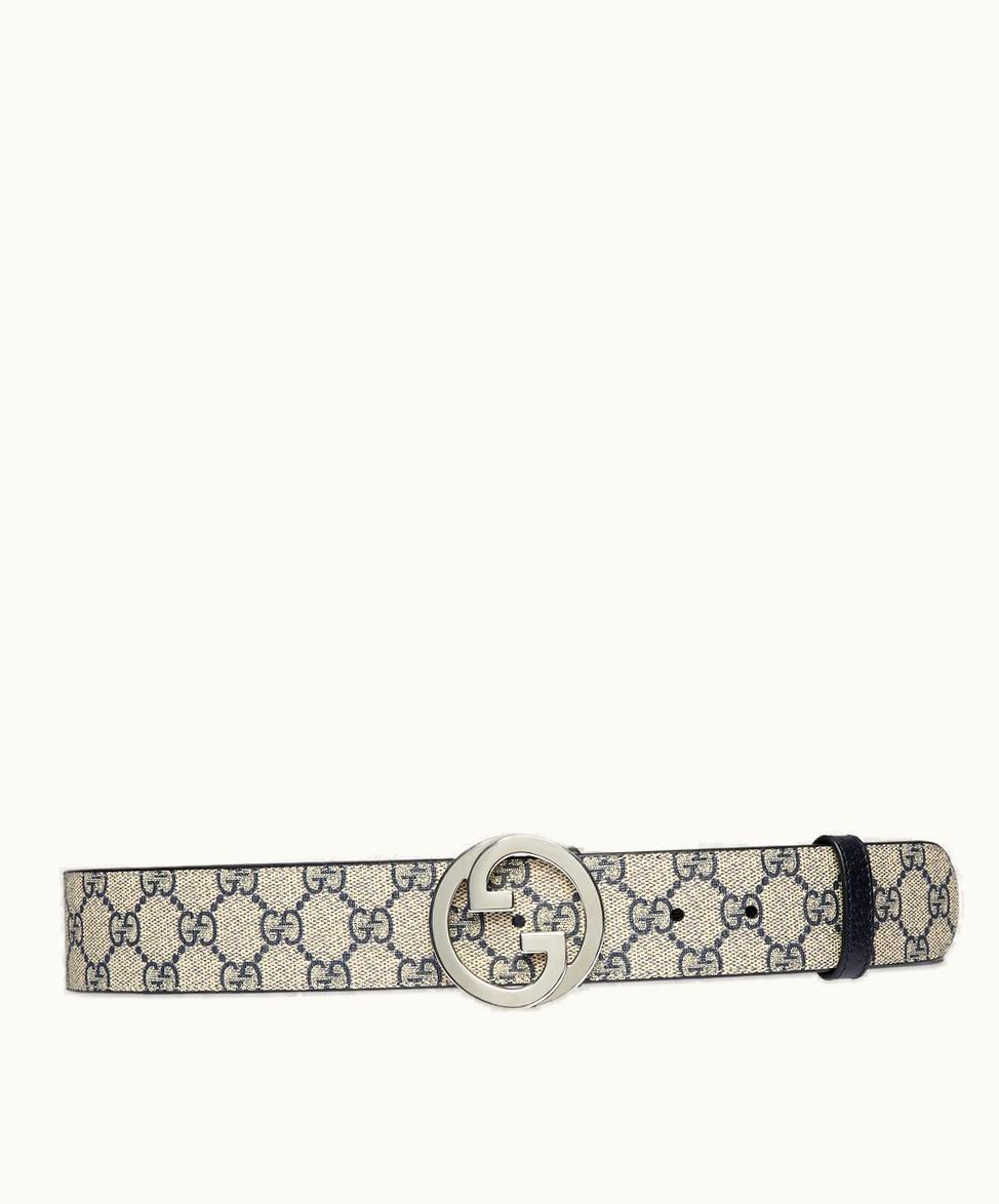 Gucci Gucci Blondie Belt Beige And Blue Supreme