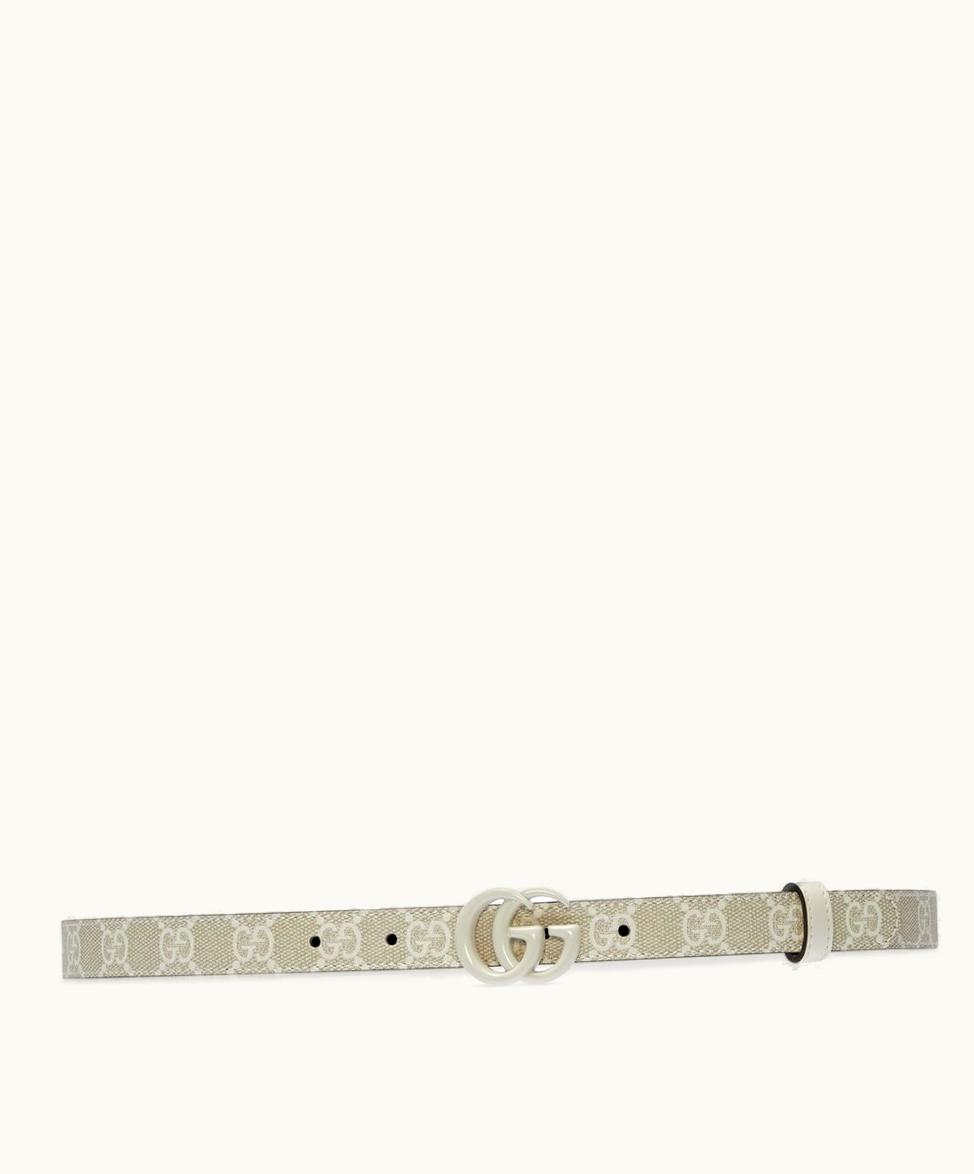 Gucci Gucci GG Marmont Thin Belt Beige And White Supreme