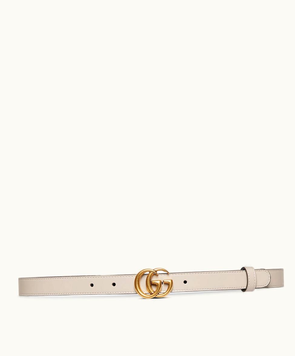 Gucci Gucci GG Marmont Thin Belt Light Beige Suede