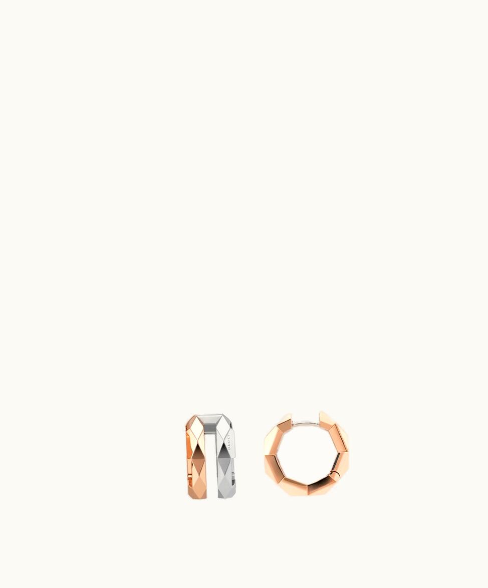 Gucci Gucci Link To Love Double Earrings 18k Rose White Gold