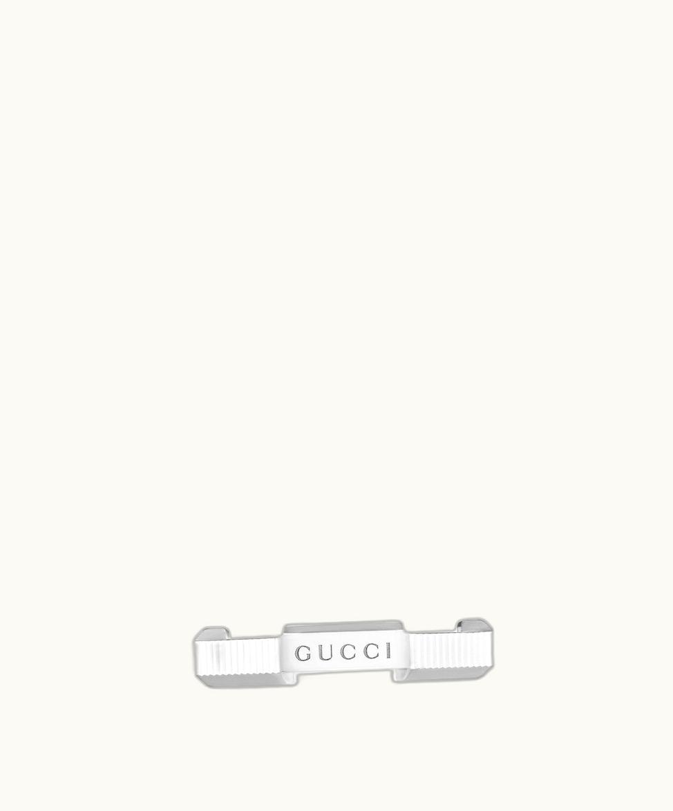 Gucci Gucci Link To Love Striped Ring 18k White Gold