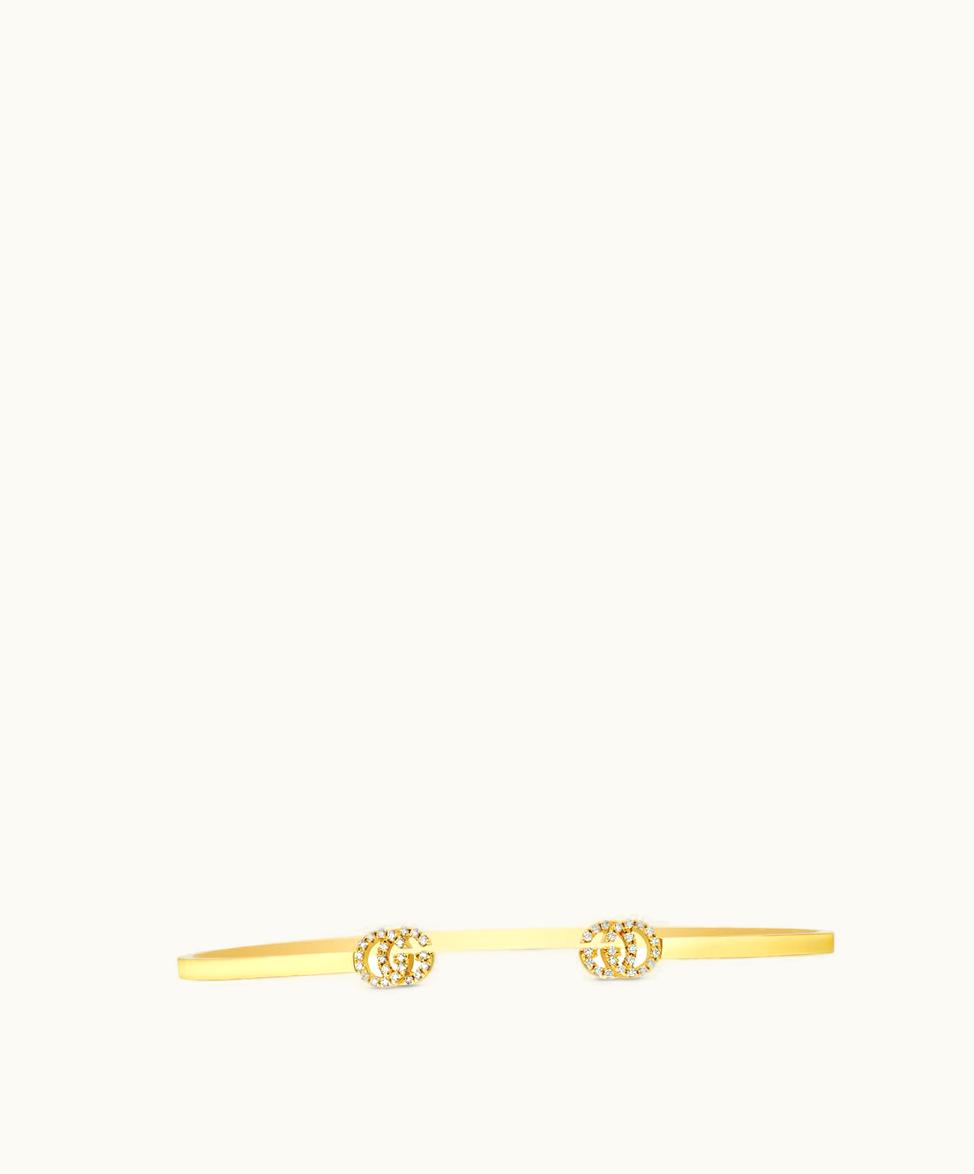 Gucci Gucci GG Running Cuff With Diamonds 18k Yellow Gold