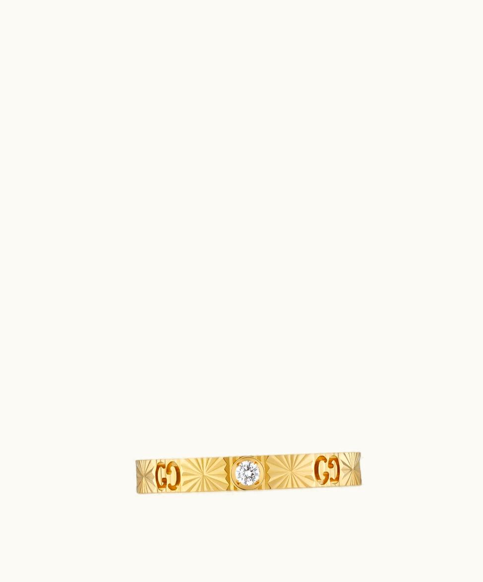 Gucci Gucci Icon 18k Diamond Heart Ring 18k Yellow Gold