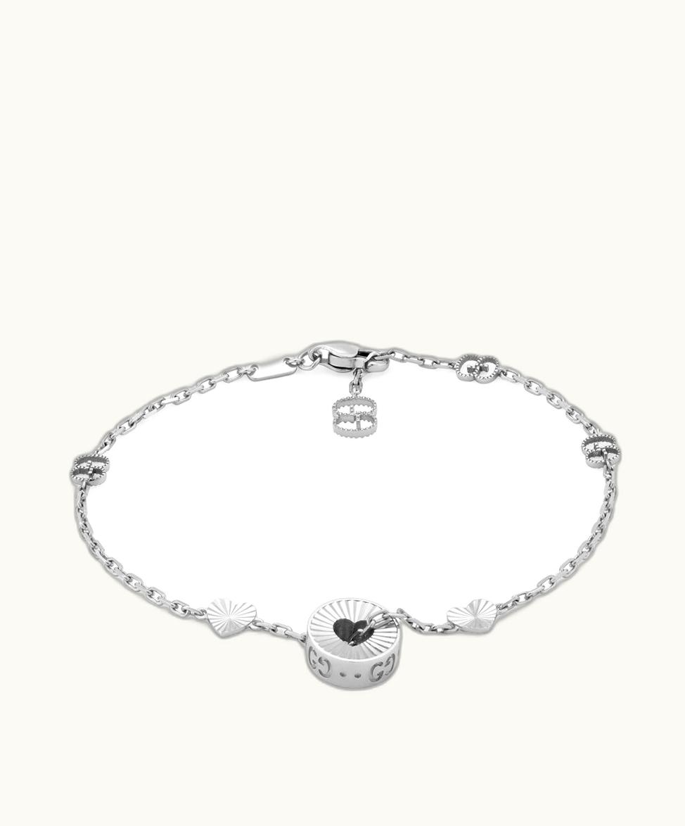 Gucci Gucci Icon 18k Heart Bracelet 18k White Gold