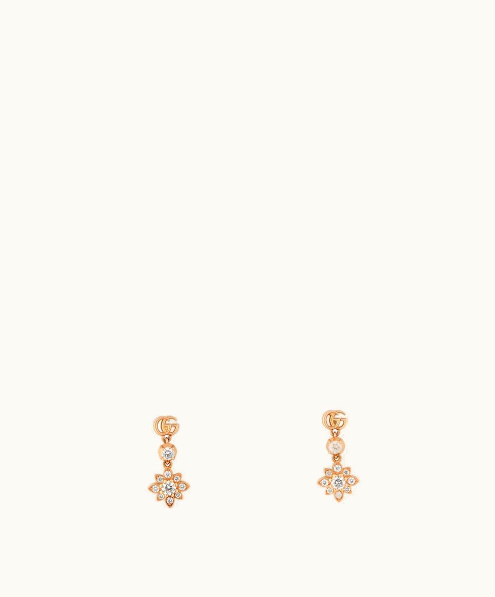 Gucci Gucci Flora 18k Diamond Earrings 18k Rose Gold