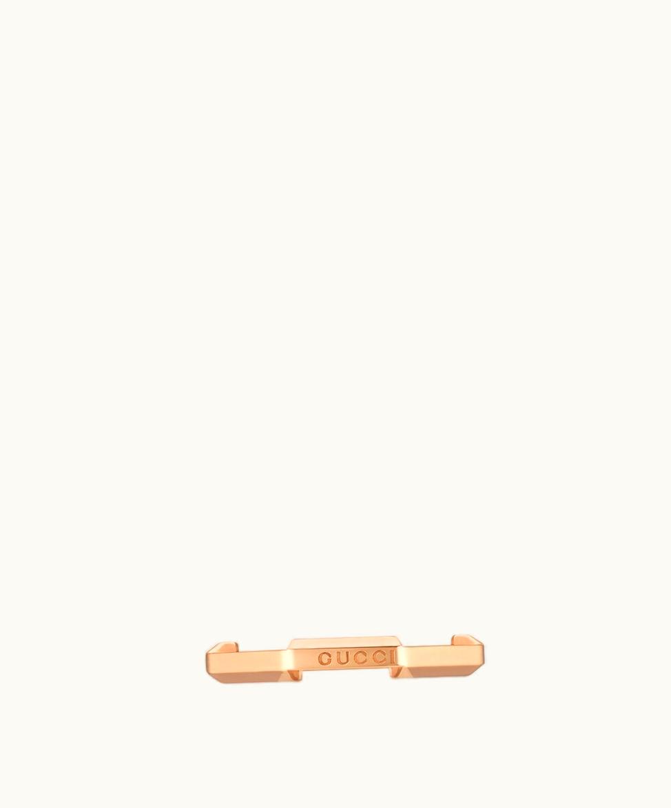 Gucci Gucci Link To Love Mirrored Ring 18k Rose Gold
