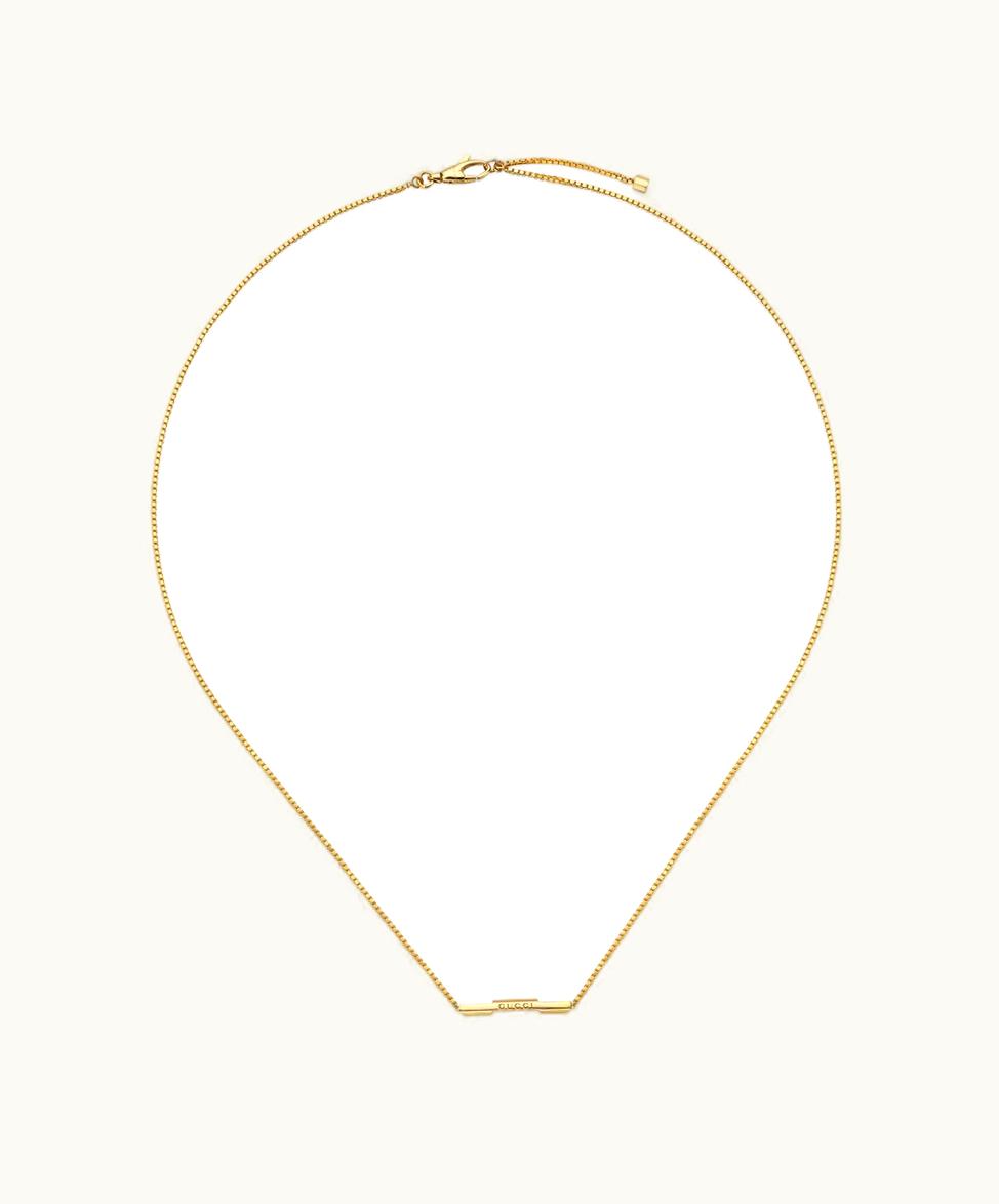 Gucci Gucci Link To Love Bar Pendant Necklace 18k Yellow Gold