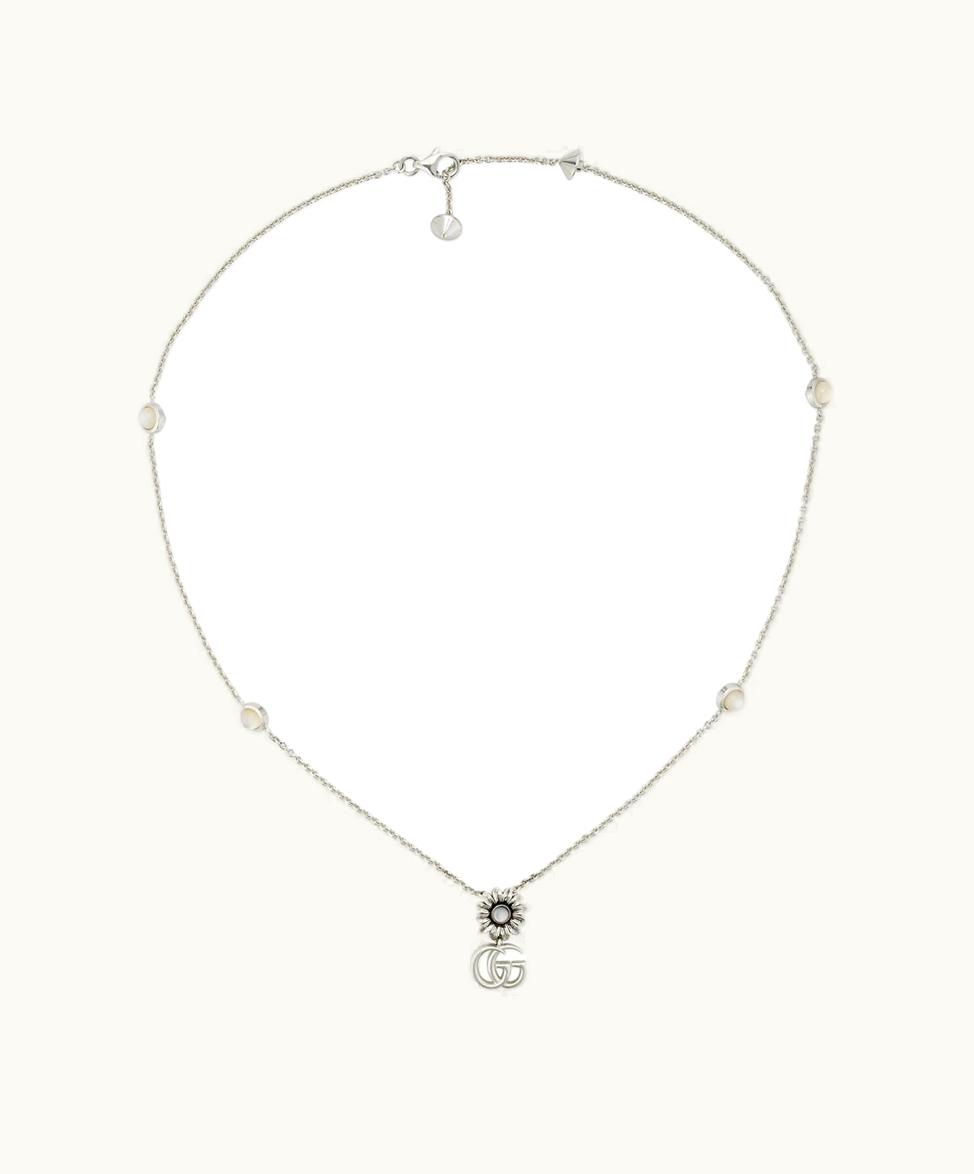 Gucci Gucci GG Marmont Mother Of Pearl Necklace 925 Sterling Silver