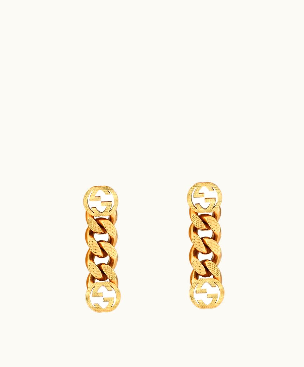 Gucci Gucci Earrings With Interlocking G Yellow Gold-Toned Metal