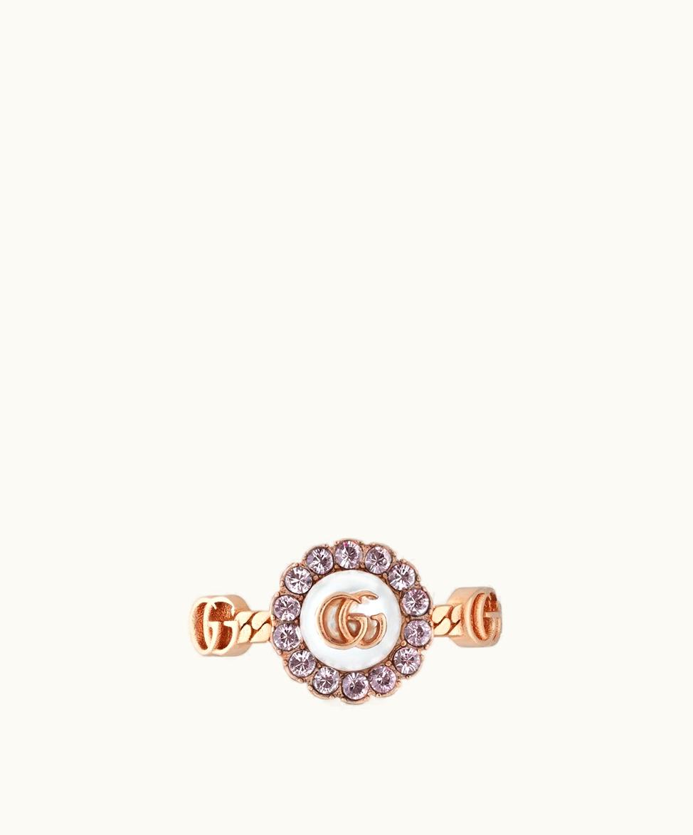 Gucci Gucci Double G Flower Ring Rose Gold-Toned Metal