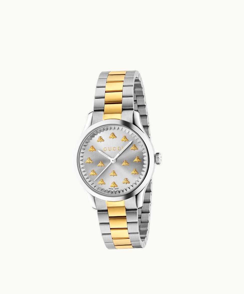 Gucci Gucci G-Timeless Watch With Bees, 32 MM Steel 704392ICAA09812