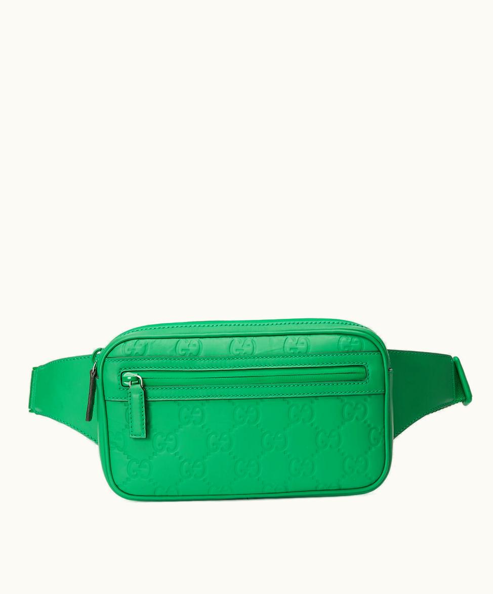 Gucci Gucci GG rubber-effect Belt Bag Green rubber-effect Leather
